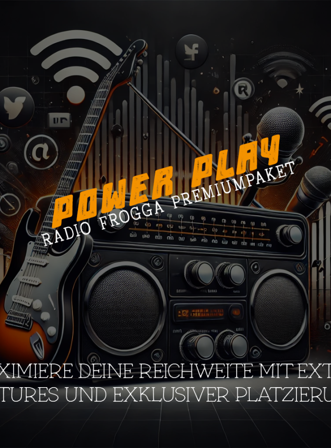 Radio Frogga Power Play Paket – Premiumpaket mit Gitarre, Mikrofonen und Radiowellen.